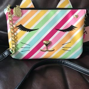 NWT Betsey Johnson Rainbow Cat Crossbody Bag